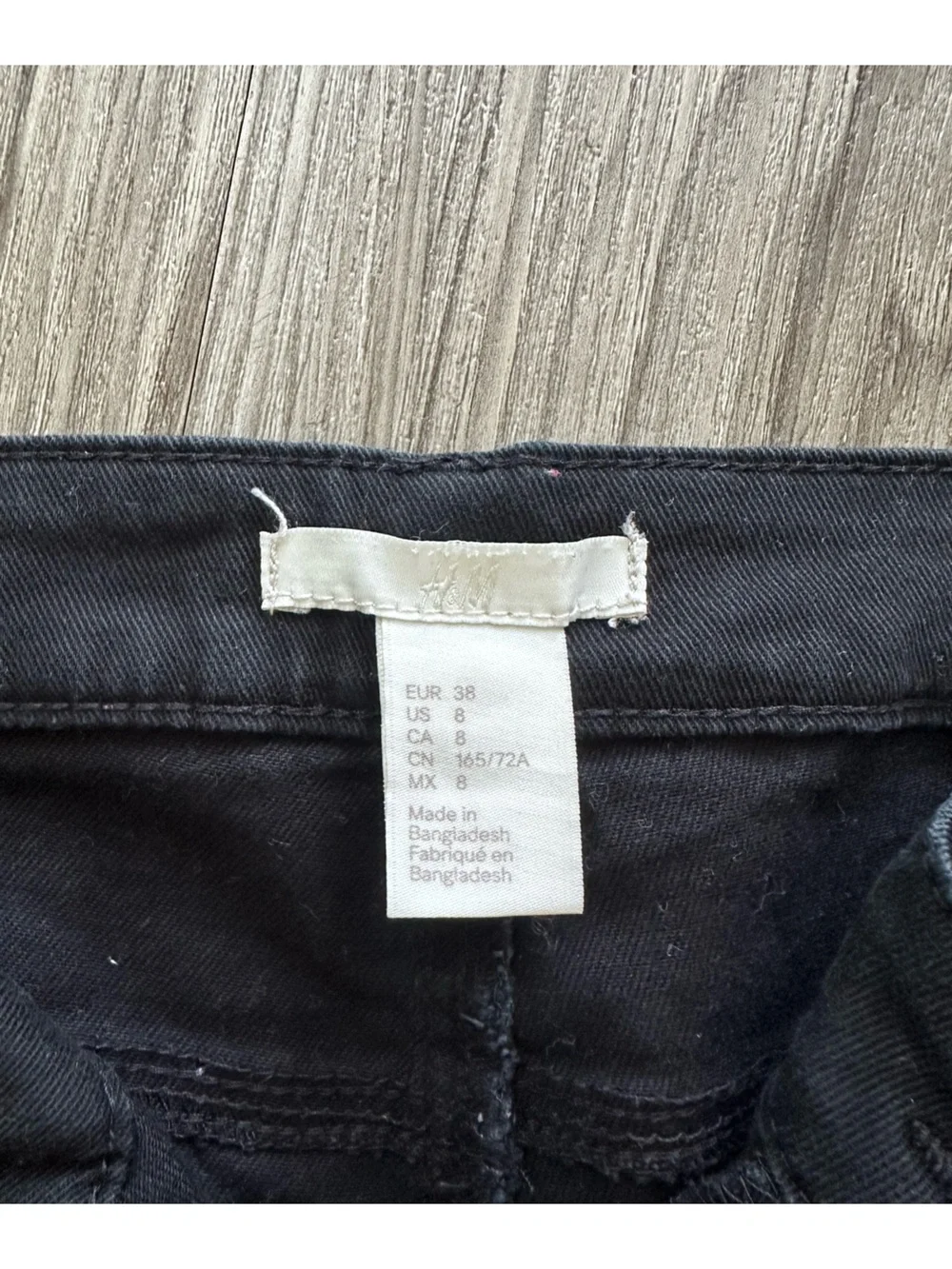 H&M Black Denim Cuffed Jean Shorts